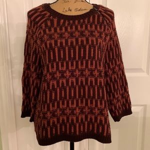 LOFT  burgundy acrylic and wool sweater.